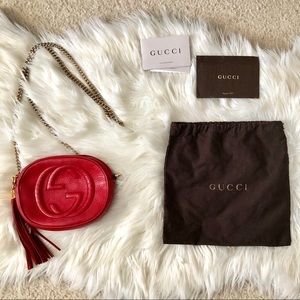 Red Small Gucci Soho Crossbody Bag